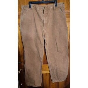 Carhartt Mens B11 BRN Duck Canvas Carpenter Work Pants Brown 40x32 Measure 37x30